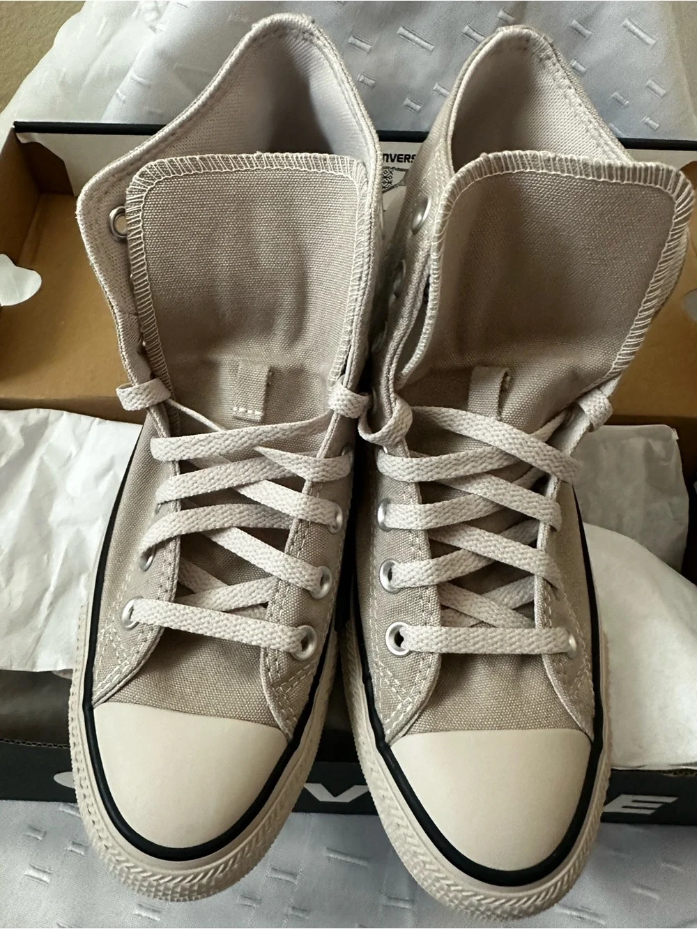 Converse Chuck Taylor® All Star® High Top Sneakers - Beige Canvas - Picture 10 of 13